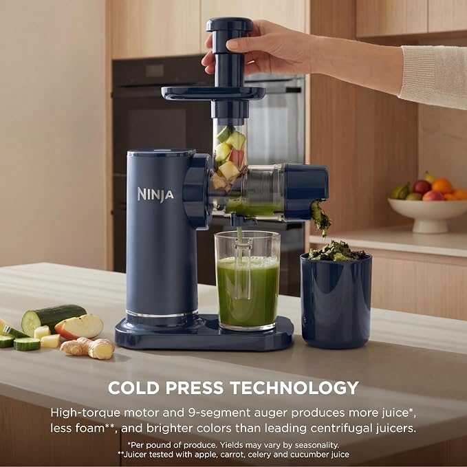 Ninja NeverClog Cold Press Juicer, 24oz Jug, 36oz Pulp, Silver
