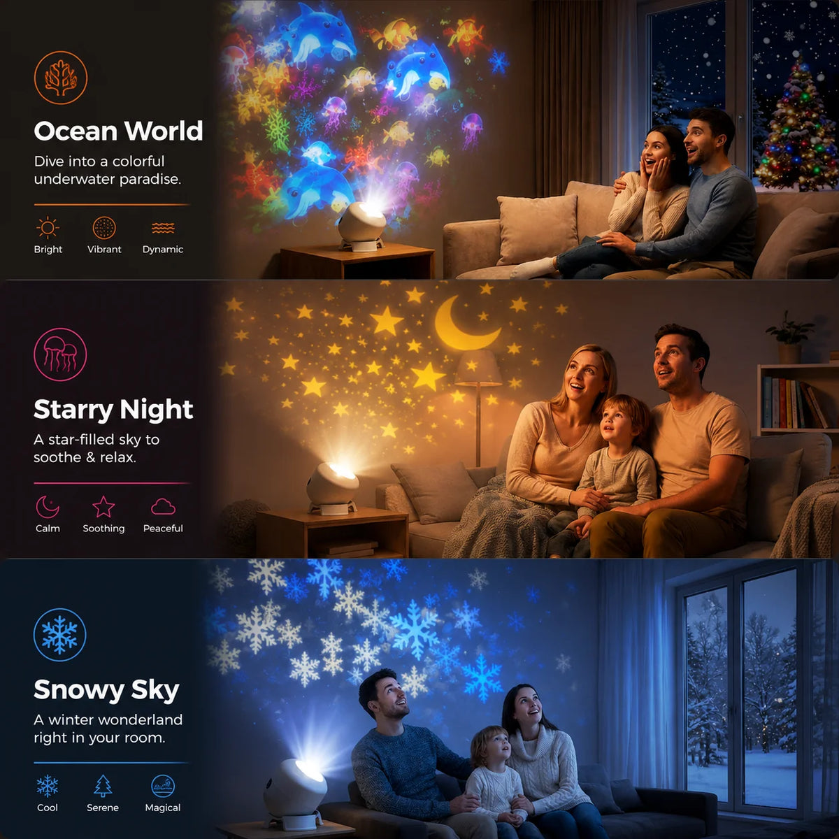 Ocean World Night Light Rotating Projector