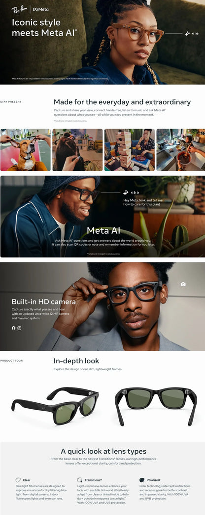 Limited Time Offer  META AI Interpretation Smart Glasses Language Translation, Photochromic Lenses, AI Chat & Hands-Free Audio