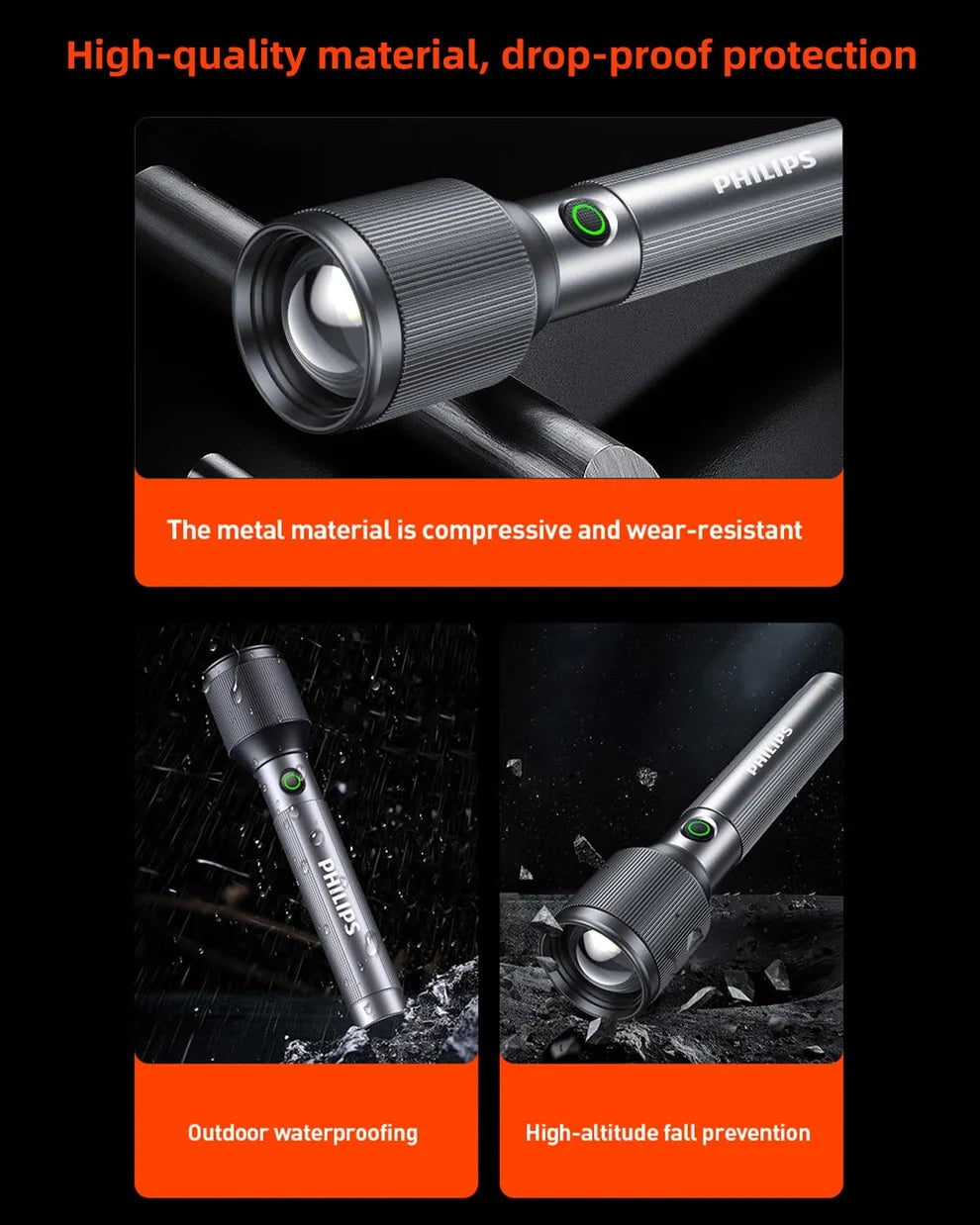 Rechargeable High-Power LED Flashlight